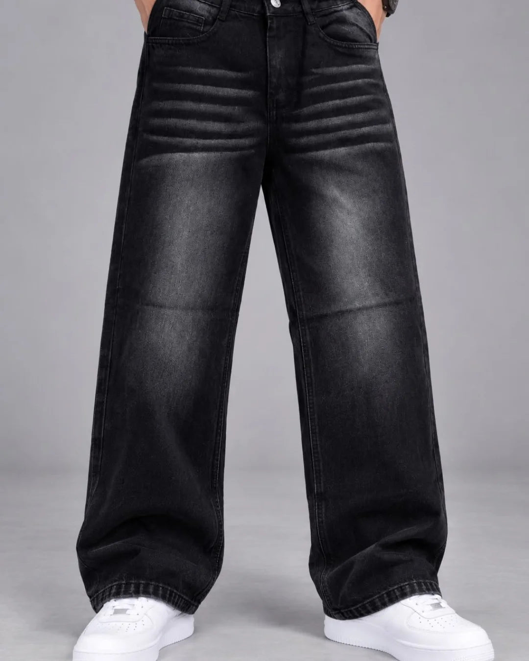 Classic Black Baggy Denim Jeans