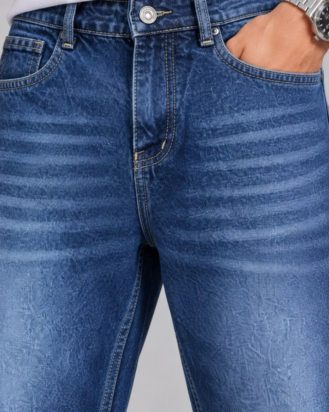 Dark Blue Deep Blue Baggy Denim Jeans