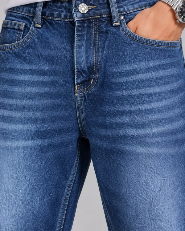 Dark Blue Deep Blue Baggy Denim Jeans