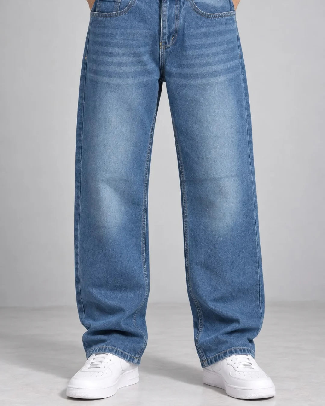 Classic Blue Baggy Denim Jeans