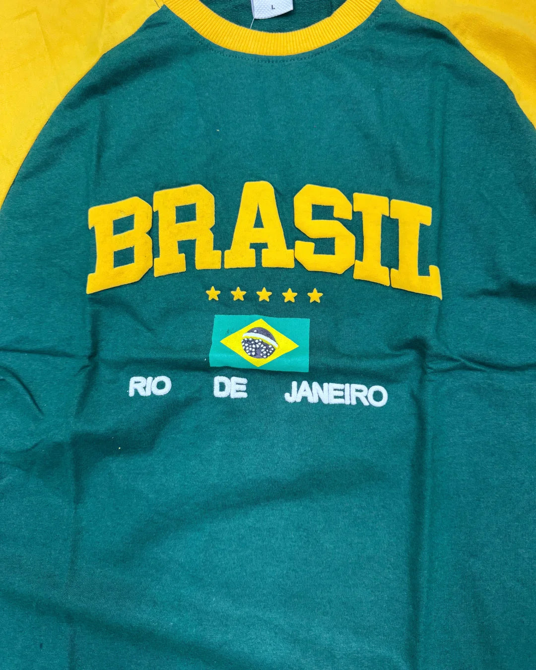 Dark Green & Yellow Colour Block Raglan T-Shirt